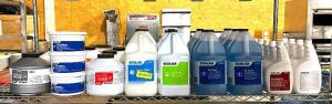 DESCRIPTION: CONTENTS OF SHELF (VARIOUS CLEANING SUPPLIES AS SHOWN) QTY: 1