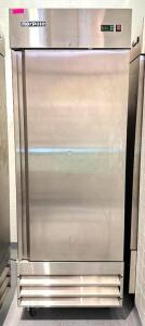 23 CU FT SINGLE DOOR REACH IN FREEZER ON CASTERS