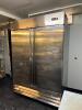 54" TWO DOOR STAINLESS REACH-IN FREEZER ON CASTERS - 5