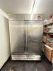 54" TWO DOOR STAINLESS REACH-IN FREEZER ON CASTERS (CONTENTS NOT INCLUDED) - 2