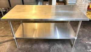 60" X 30" STAINLESS PREP TABLE W/ UNDERSTORAGE SHELF