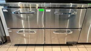 CONTINENTAL SWF48N FOUR DRAWER UNDER COUNTER FREEZER. ONE YEAR OLD