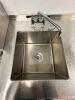 96" X 30" ALL STAINLESS PREP TABLE W/ LEFT HAND SINK AND 2" BACK SPLASH. - 6