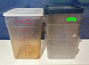 (3) 12 QT. AND (1) 22 QT. INGREDIENTS BINS WITH LIDS