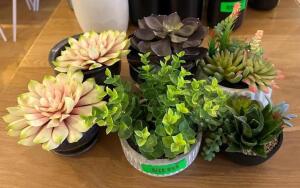 (6) ASSORTED FAUX PLANTS