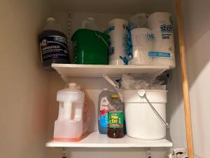SMALL GROUP OF JANITORIAL SUPPLIES