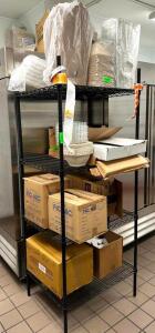 CONTENTS OF SHELVING UNIT (VARIOUS PAPER PRODUCTS AS SHOWN)