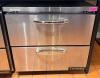 32" 2-DRAWER STAINLESS WORKTOP REFRIGERATOR ON CASTERS