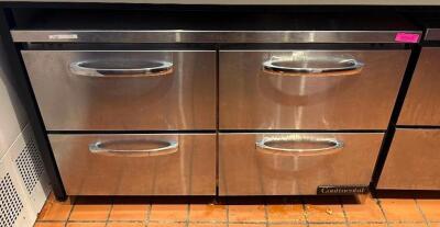 48" 4-DRAWER STAINLESS UNDERCOUNTER FREEZER ON CASTERS