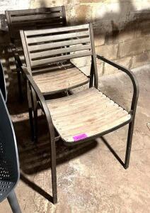 (2) METAL FRAMED PATIO CHAIRS