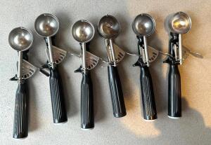 (6) STAINLESS ICE CREAM DISHERS