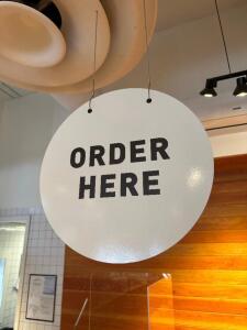 CEILING MOUNTED "ORDER HERE" SIGN