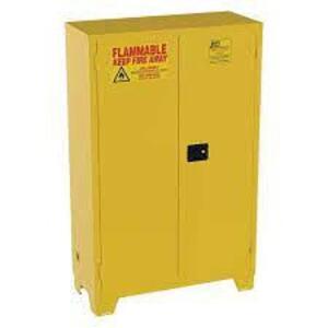 DESCRIPTION: (1) DOUBLE WALL SAFETY FLAMMABLES CABINET BRAND/MODEL: JAMCO #FS45YP INFORMATION: YELLOW RETAIL$: $1918.65 EA SIZE: 45 GAL, 2 DOOR, 2 SHE