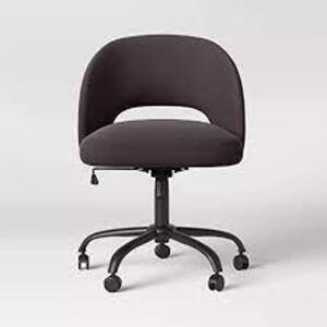 DESCRIPTION: (1) MID CENTURY SWIVEL OFFICE CHAIR BRAND/MODEL: PROJECT 62 INFORMATION: GALLES, BLACK METAL FINISH, LIGHT GRAY FABRIC RETAIL$: $162.00 E