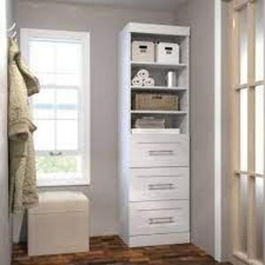 DESCRIPTION: (1) STORAGE UNIT WITH DRAWERS BRAND/MODEL: BESTAR #26163-1117 INFORMATION: WHITE RETAIL$: $479.10 EA SIZE: MUST COME INSPECT FOR ACCURACY