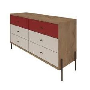 DESCRIPTION: (1) DOUBLE DRESSER WITH FULL EXTENSION DRAWERS BRAND/MODEL: MANHATTAN COMFORT INFORMATION: JOY RETAIL$: $369.92 EA SIZE: 59", 6 DRAWERS Q