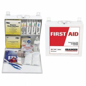 DESCRIPTION: (3) FIRST AID KITS BRAND/MODEL: PRODUCT NUMBER #49H365 INFORMATION: WHITE RETAIL$: $82.31 EA SIZE: SERVES 50 PEOPLE QTY: 3