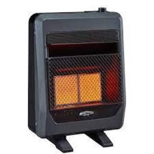 DESCRIPTION: (1) VENT FREE INFRARED HEATER BRAND/MODEL: BLUEGRASS #B28TPIR-BB INFORMATION: PROPANE GAS RETAIL$: $224.99 EA QTY: 1