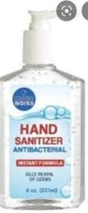 DESCRIPTION: (36) BOTTLES OF HAND SANITIZER BRAND/MODEL: CLEAN WORKS #CWGR2371 INFORMATION: CLEAR RETAIL$: $2.10 PER BOTTLE SIZE: 8 OZ QTY: 36