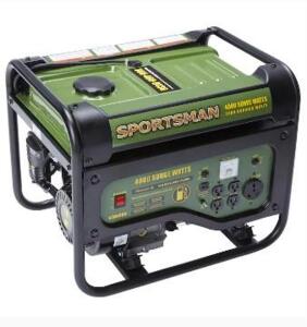 DESCRIPTION (1) SPORTSMAN COMPACT GENERATOR BRAND/MODEL GEN4000 ADDITIONAL INFORMATION 4000W/GASOLINE POWERED/RETAILS AT $299.99 SIZE 17.5"H X 23"L X