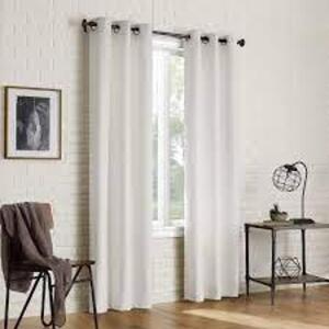 DESCRIPTION: (2) PACKS OF (2) BLACKOUT CURTAINS BRAND/MODEL: SUN ZERO INFORMATION: WHITE RETAIL$: $18.17 EA SIZE: 84" QTY: 2