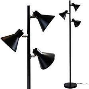 DESCRIPTION: (1) MODERN FLOOR LAMP INFORMATION: BLACK RETAIL$: $45.25 EA SIZE: 7X15X64 QTY: 1