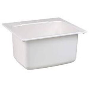 DESCRIPTION: (1) FIBERGLASS UTILITY SINK BRAND/MODEL: MUSTEE #4ARZ6 INFORMATION: WHITE RETAIL$: 100 SIZE: 21-3/8X15-3/4 QTY: 1