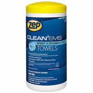 DESCRIPTION: (12) CLEAN EMS SPIRIT 2 DISINFECTANT TOWELS BRAND/MODEL: ZEP SIZE: 40 PRE MEASURED TOWELETTES 1"X10" QTY: 12