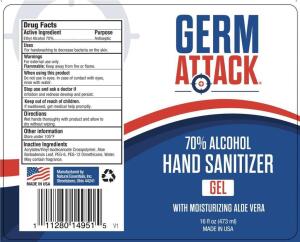 DESCRIPTION: (2) CASE OF (24) UNSCENTED HAND SANITIZER GEL BRAND/MODEL: GERM ATTACK RETAIL$: $8.00 PER BOTTLE SIZE: 16OZ QTY: 2