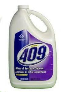 DESCRIPTION: (2) GLASS AND SURFACE CLEANER BRAND/MODEL: FORMULA 409 RETAIL$: $10.00 EA SIZE: 1 GALLON QTY: 2