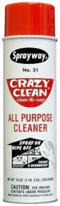 DESCRIPTION: (6) ALL PURPOSE CLEANER BRAND/MODEL: SPRAYWAY CRAZY CLEAN RETAIL$: $6.58 EA SIZE: 19 OZ QTY: 6