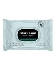 DESCRIPTION: (4) PACKS OF HAND SANITIZING WIPES BRAND/MODEL: EDEN'S INFORMATION: 100 WIPES PER PACK RETAIL$: $6.00 PER PACK SIZE: 75% ETHYL ALCOHOL QT