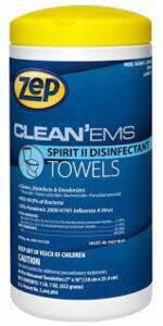 DESCRIPTION: (6) CLEAN EMS SPIRIT 2 DISINFECTANT TOWELS BRAND/MODEL: ZEP SIZE: 40 PRE MEASURED TOWELETTES 1"X10" QTY: 6