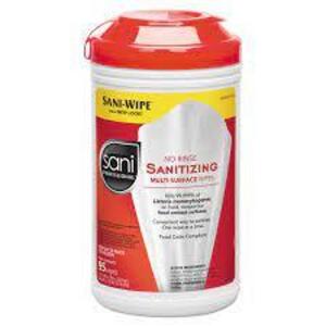 DESCRIPTION: (6) SANITIZING WIPES BRAND/MODEL: SANI PROFESSIONAL #403T85 RETAIL$: $109.76 TOTAL SIZE: 95 WIPE SPERM CONTAINER QTY: 6