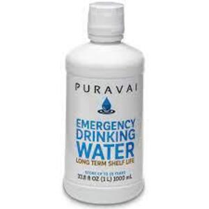 DESCRIPTION: (2) EMERGENCY DRINKING WATER BRAND/MODEL: PURAVAI RETAIL$: $10.00 EA SIZE: 33.8 FL OZ QTY: 2