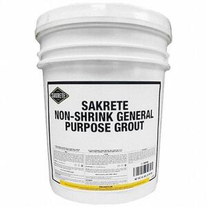 DESCRIPTION: (1) NO SHRINK GROUT BRAND/MODEL: SAKRETE #39UV66 RETAIL$: $38.36 EA SIZE: 0.45 CU FT COVERAGE QTY: 1