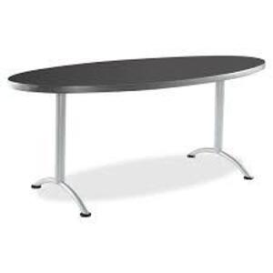 DESCRIPTION: (1) ARC TABLE FIXED HEIGHT BRAND/MODEL: ICEBERG #69427 INFORMATION: GRAPHITE TOP, SILVER LEGS RETAIL$: $403.81 EA SIZE: 36" X 72" QTY: 1