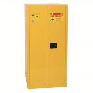 DESCRIPTION: (1) FLAMMABLES CABINET BRAND/MODEL: JUSTRITE #55EC19 INFORMATION: YELLOW RETAIL$: $2282.83 EA SIZE: 60 GAL, 34 IN X 34 IN X 65 IN, MANUAL