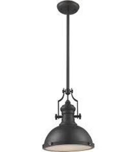 DESCRIPTION: (2) PENDANT LIGHT BRAND/MODEL: ELK LIGHTING #66636-1 INFORMATION: MATTE BLACK RETAIL$: $232.00 EA QTY: 2