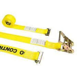 DESCRIPTION: (4) E TRACK RATCHET STRAPS WITH SPRING BRAND/MODEL: CARGO CONTROL #5312SEF-Y INFORMATION: YELLOW RETAIL$: $10.19 EA SIZE: 2" X 12' QTY: 4