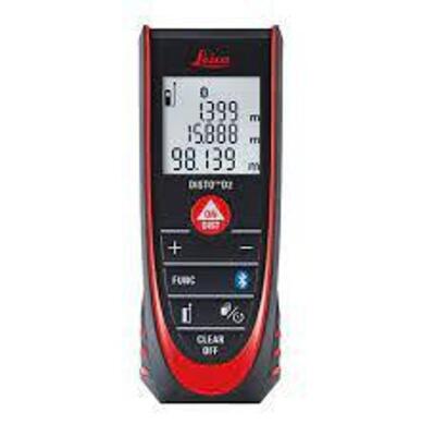 DESCRIPTION: (1) LASER DISTANCE METER BRAND/MODEL: LEICA DISTO #49LX72 INFORMATION: RED RETAIL$: $277.50 EA SIZE: TAKES 2 AAA, 330' MEASURING DISTANCE