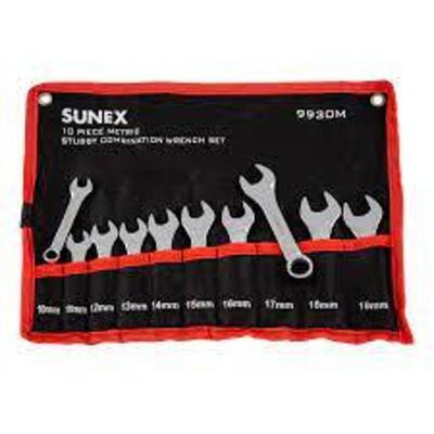 DESCRIPTION: (1) STUBBY COMBINATION WRENCH SET WITH ROLL BRAND/MODEL: SUNEX TOOLS #9930M RETAIL$: $30.74 EA SIZE: 10 PIECE QTY: 1