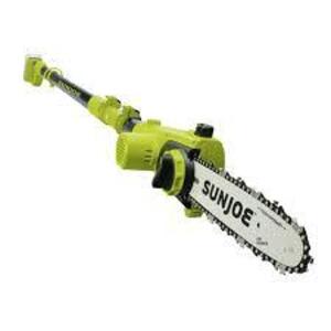 DESCRIPTION: (1) POLE AND CHAIN SAWBRAND/MODEL: SUNJOEINFORMATION: GREENRETAIL$: $60.00 EASIZE: 10" 8 AMP, 6.5' - 8.8' TELESCOPING POLEQTY: 1