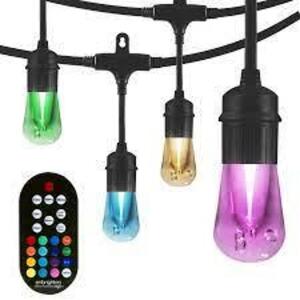 DESCRIPTION: (1) LED COLOR CHANGING CAFE LIGHTS BRAND/MODEL: ENBRIGHTEN RETAIL$: $60.00 EA SIZE: 24 FT QTY: 1