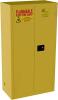 DESCRIPTION: (1) SAFETY FLAMMABLE STEEL CABINET BRAND/MODEL: JAMCO/BM44 INFORMATION: YELLOW, MANUAL CLOSE DOORS RETAIL$: $1,658.34 SIZE: 34-Inch x 18-