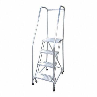 DESCRIPTION: (1) ROLLING LADDER BRAND/MODEL: COTTERMAN/21VE79 INFORMATION: ALUMINUM RETAIL$: $1,149.89 SIZE: 40" PLATFORM HEIGHT, 24" PLATFORM WIDTH,