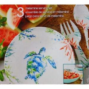 DESCRIPTION: 3-PIECE MELAMINE SERVING SET RETAIL$: $27.89 QTY: 1