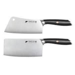 DESCRIPTION: GERMAN STEEL FORGED 2-PIECE CLEAVER SET BRAND/MODEL: SAVEUR SELECTS RETAIL$: $99.95 QTY: 1