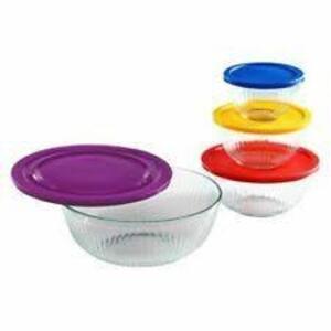 DESCRIPTION: 8-PIECE MIXING BOWL SET BRAND/MODEL: PYREX RETAIL$: $33.40 QTY: 1