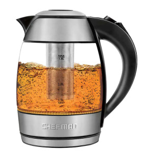 DESCRIPTION: (4) 1.8L ELECTRIC KETTLES WITH TEA INFUSER BRAND/MODEL: CHEFMAN INFORMATION: ALL OUT OF BOX $44.99 EACH QTY: 4